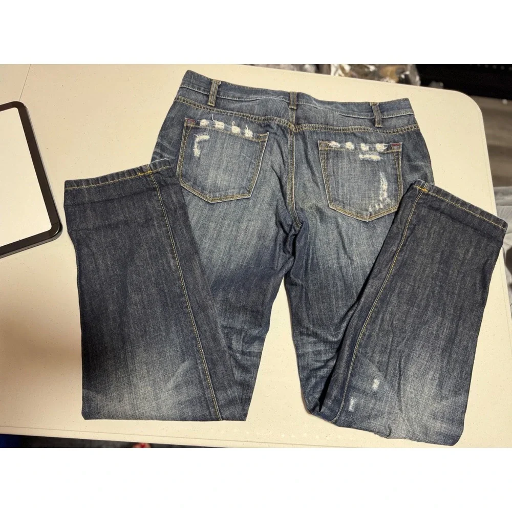 LOFT Boyfriend Jeans Womens Size 10 Distressed Medium Wash Denim Cuffed